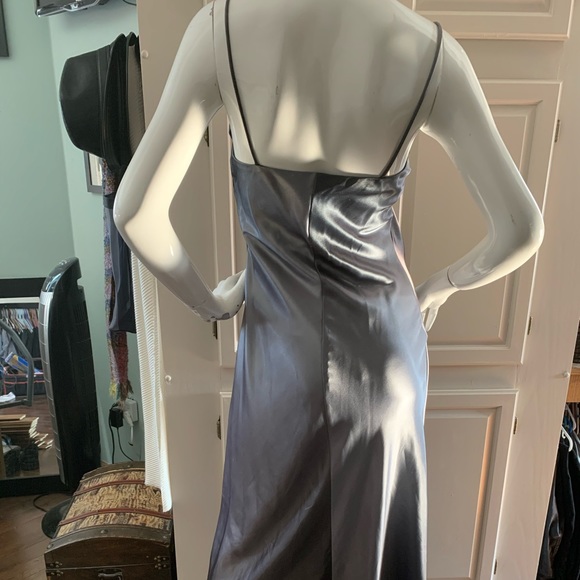 Jump s8 pewter lame sheer evening gown - Picture 3 of 5